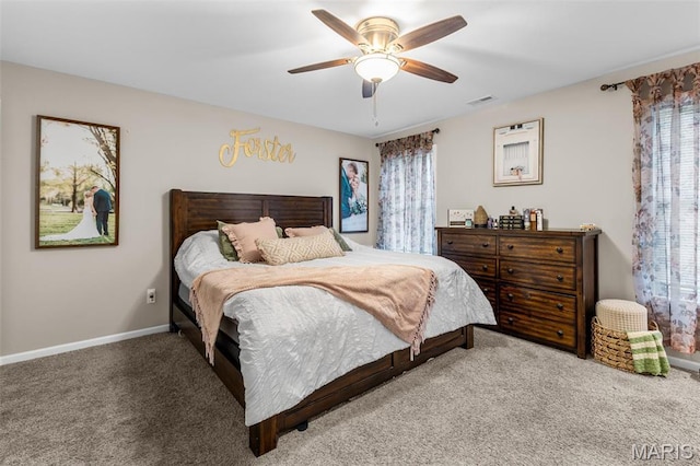 710 Skye View Ct, Farmington, MO 63640 - carpeted bedroom featuring multiple windows, baseboards, and ceiling fan