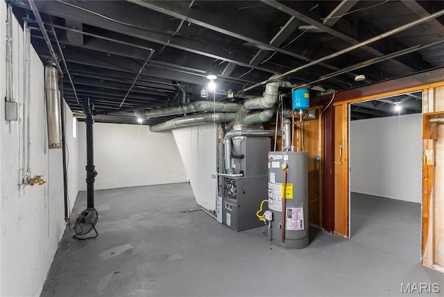 312 Waller Ave, Saint Louis, MO 63125 - unfinished below grade area with water heater and heating unit