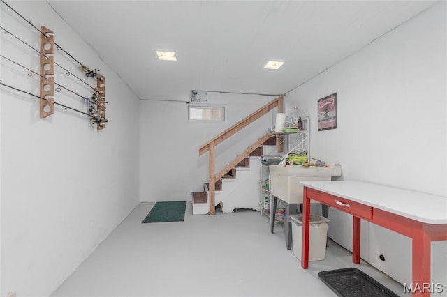 721 Taylor Ave, Godfrey, IL 62035 - below grade area featuring stairway