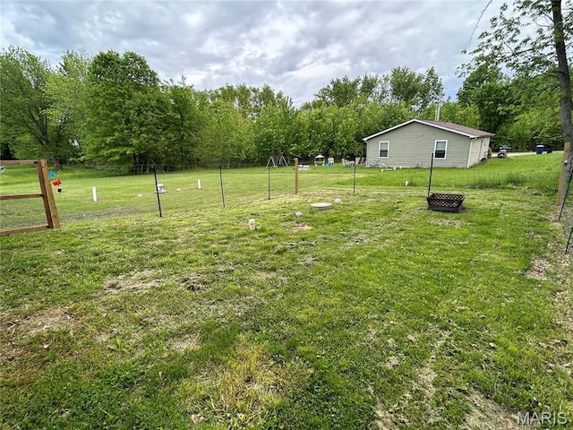 view of grassy yard