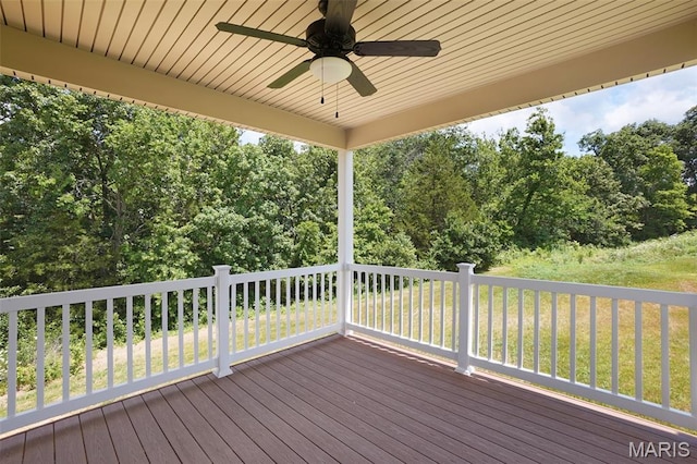 3304 Nat View Ct, Washington, MO 63090 - wooden deck featuring a ceiling fan
