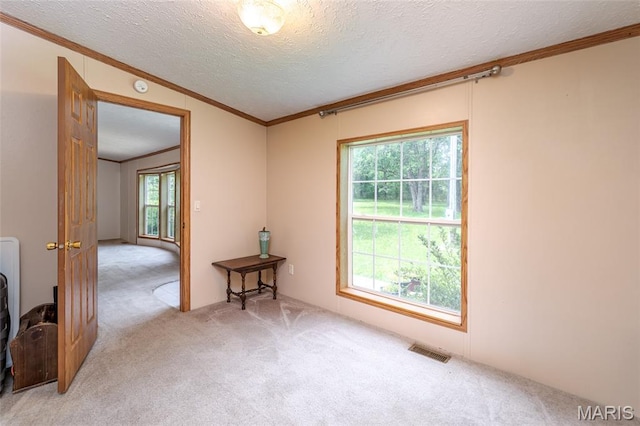 24 Clonts Rd, Sullivan, MO 63080 - spare room with carpet flooring, crown molding, a textured ceiling, and a smoke detector