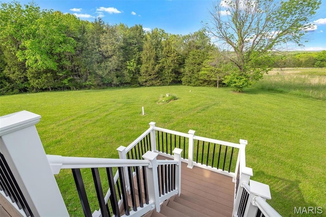 3033 Oakvale Rd, De Soto, MO 63020 - view of grassy yard with a wooden deck