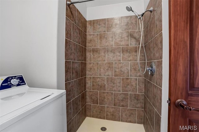 3033 Oakvale Rd, De Soto, MO 63020 - bathroom with washer / dryer and a shower stall