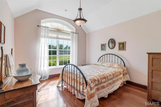 3033 Oakvale Rd, De Soto, MO 63020 - bedroom with lofted ceiling, wood finished floors, and baseboards