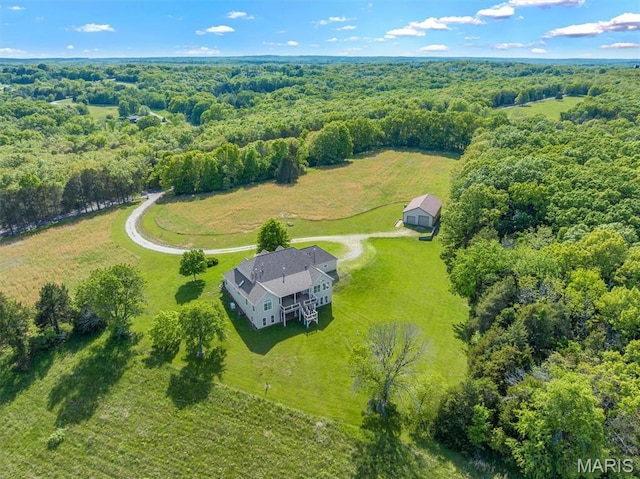 3033 Oakvale Rd, De Soto, MO 63020 - view from above of property with a heavily wooded area