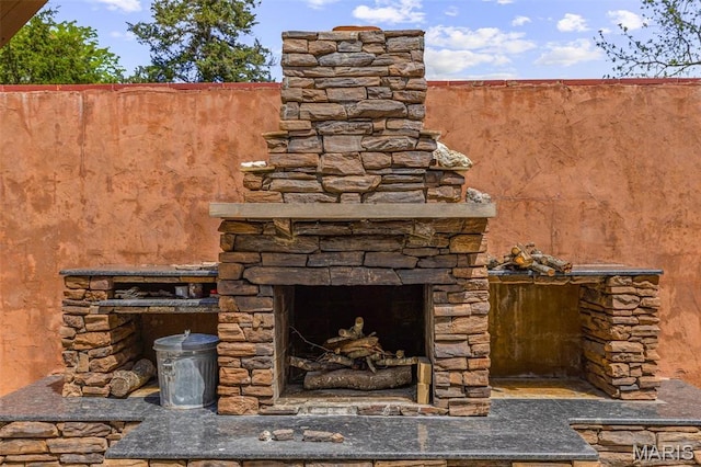 505 Thompson Ln, Arcadia, MO 63621 - exterior view of an outdoor stone fireplace