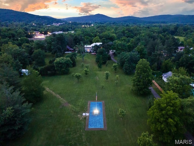 505 Thompson Ln, Arcadia, MO 63621 - aerial view at dusk of a mountain view