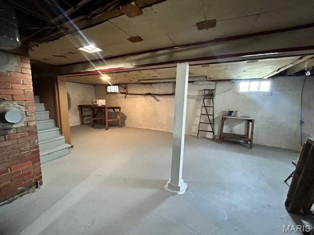 basement with stairway