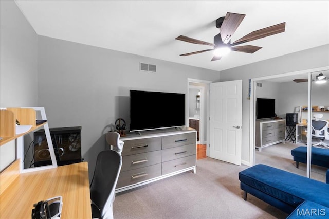 8316 D Rd, Waterloo, IL 62298 - carpeted home office with a ceiling fan