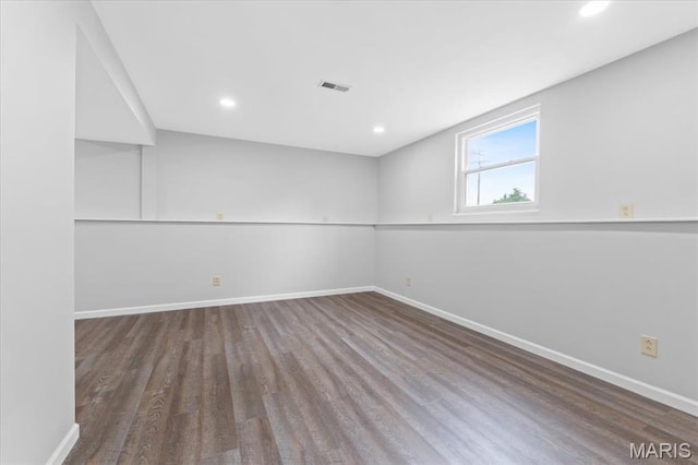 8316 D Rd, Waterloo, IL 62298 - unfurnished room with wood finished floors, baseboards, and recessed lighting