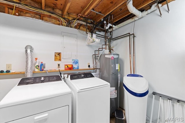 8316 D Rd, Waterloo, IL 62298 - laundry room featuring electric water heater and separate washer and dryer