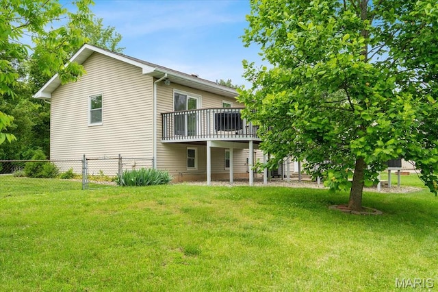 8316 D Rd, Waterloo, IL 62298 - rear view of house featuring a wooden deck