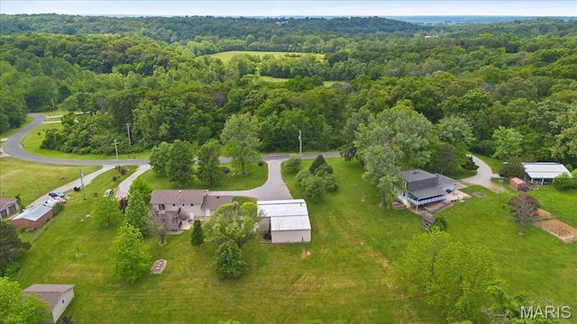 8316 D Rd, Waterloo, IL 62298 - aerial view of property and surrounding area featuring a forest