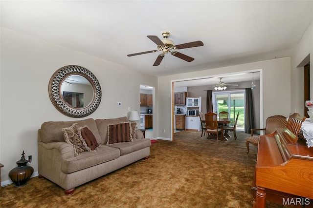 128 Cumberland Ave, Maryland Heights, MO 63043 - living room with ceiling fan and carpet
