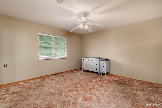 128 Cumberland Ave, Maryland Heights, MO 63043 - unfurnished room with a ceiling fan, carpet flooring, and baseboards