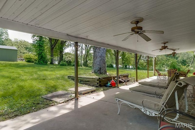 128 Cumberland Ave, Maryland Heights, MO 63043 - view of patio with ceiling fan