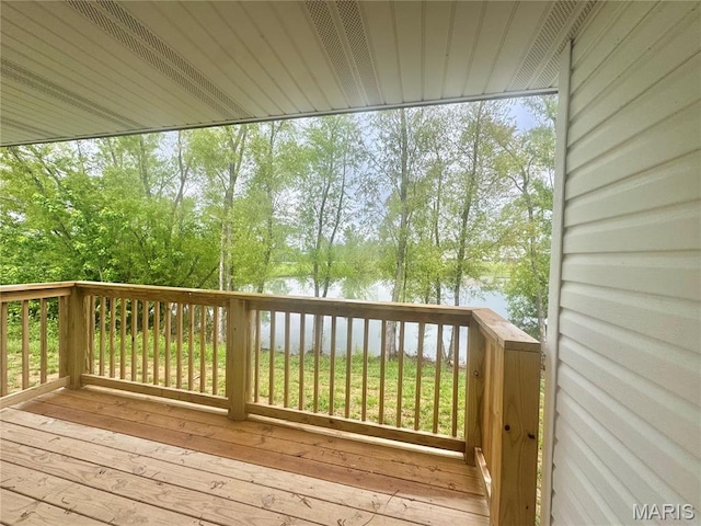 400 E Deerwood Drive 400 & 402, Jackson, MO 63755 - deck with a water view and view of scattered trees