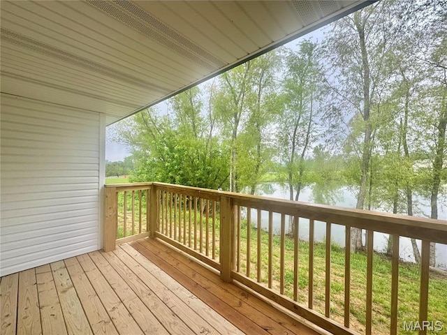 400 E Deerwood Drive 400 & 402, Jackson, MO 63755 - wooden deck featuring a water view and view of wooded area
