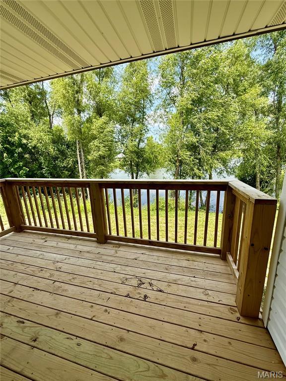 400 E Deerwood Drive 400 & 402, Jackson, MO 63755 - wooden terrace with view of wooded area