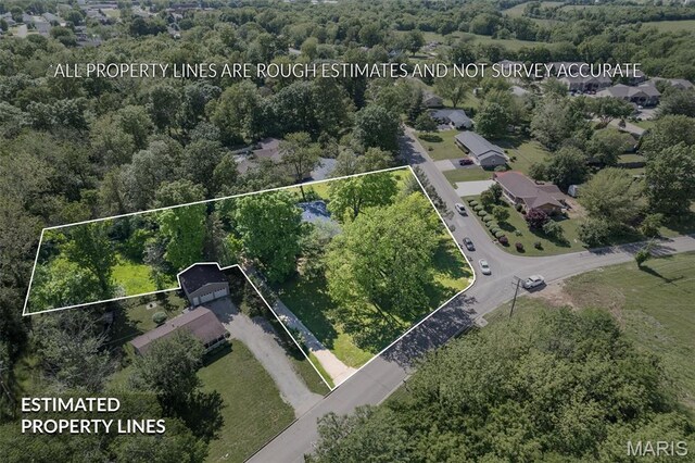 701 Hillsboro Rd, Farmington, MO 63640 - aerial view of property and surrounding area featuring property boundaries highlighted