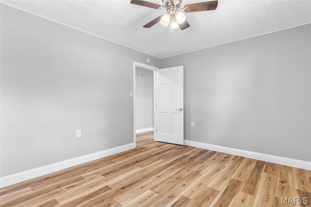 701 Hillsboro Rd, Farmington, MO 63640 - empty room featuring baseboards, light wood finished floors, and ceiling fan