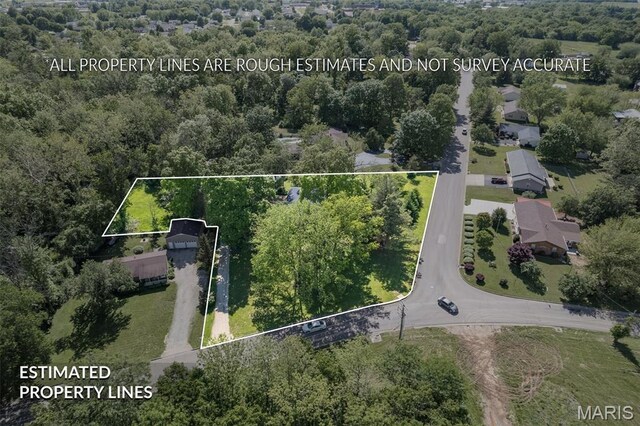 701 Hillsboro Rd, Farmington, MO 63640 - view of property location featuring property parcel outlined and a heavily wooded area