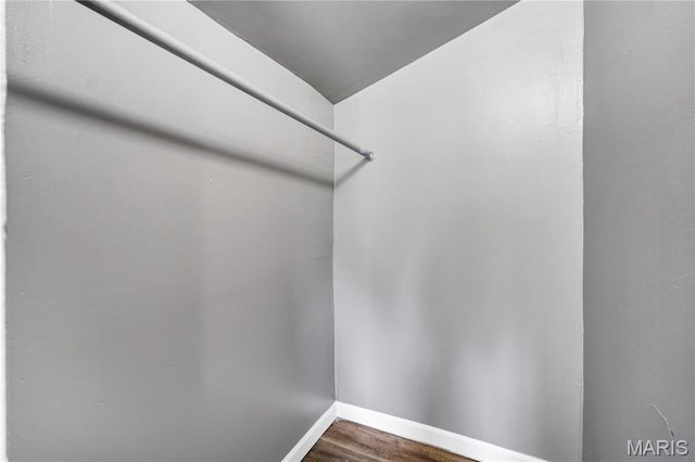spacious closet with wood finished floors