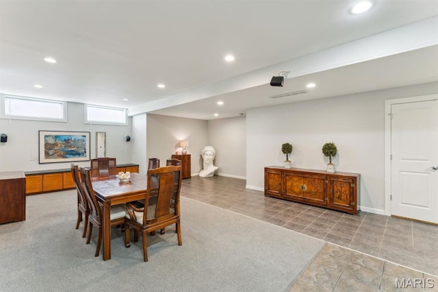 4349 Washington Blvd, Saint Louis, MO 63108 - dining room featuring recessed lighting, tile patterned flooring, and baseboards