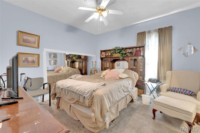 4229 Oakwood Ave, Saint Louis, MO 63121 - bedroom featuring light colored carpet and ceiling fan
