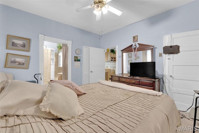 4229 Oakwood Ave, Saint Louis, MO 63121 - bedroom with ensuite bathroom and ceiling fan