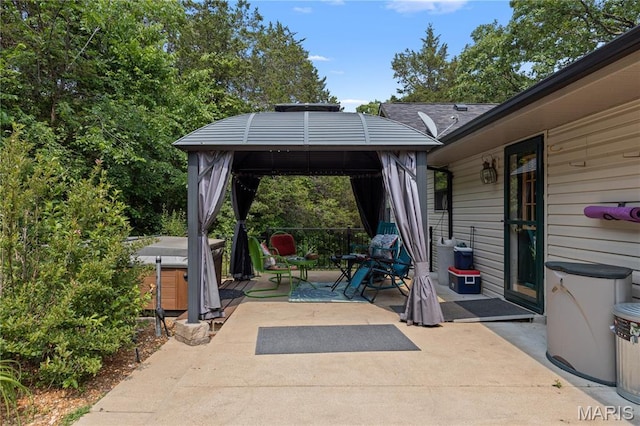 6703 Shenandoah Ln, Dittmer, MO 63023 - view of patio / terrace featuring a gazebo and a hot tub