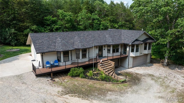 6703 Shenandoah Ln, Dittmer, MO 63023 - single story home featuring a porch, an attached garage, dirt driveway, and a shingled roof