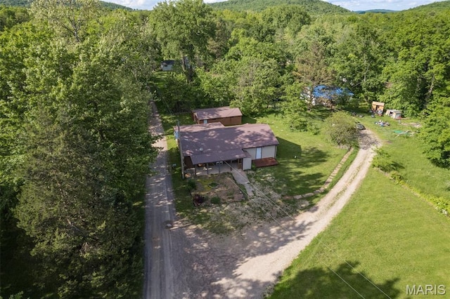 1307 Pike Dr, Bismarck, MO 63624 - aerial overview of property's location featuring a heavily wooded area