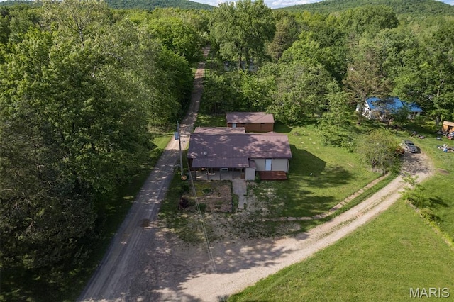 1307 Pike Dr, Bismarck, MO 63624 - aerial view of property and surrounding area featuring a forest