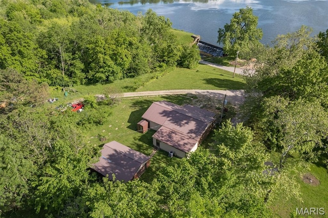1307 Pike Dr, Bismarck, MO 63624 - aerial view of a nearby body of water and a heavily wooded area