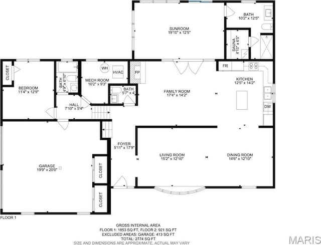1 Woodoaks Trl, Saint Louis, MO 63124 - property floor plan