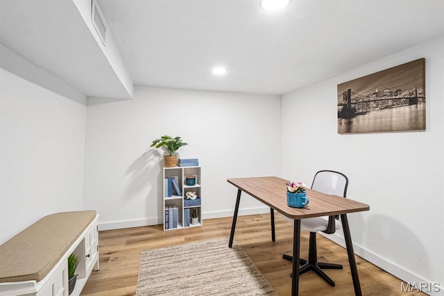 3641 Virginia Ave, Saint Louis, MO 63118 - office area with recessed lighting, baseboards, and light wood-style flooring