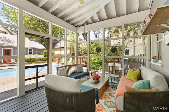 sunroom with outdoor lounge area and plenty of natural light
