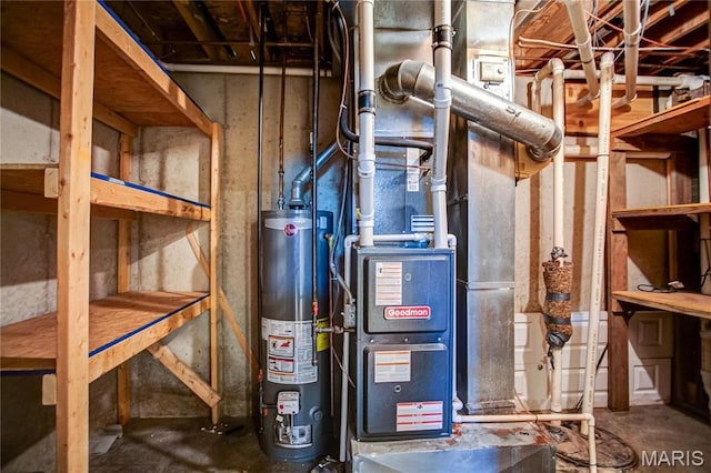 utilities featuring gas water heater