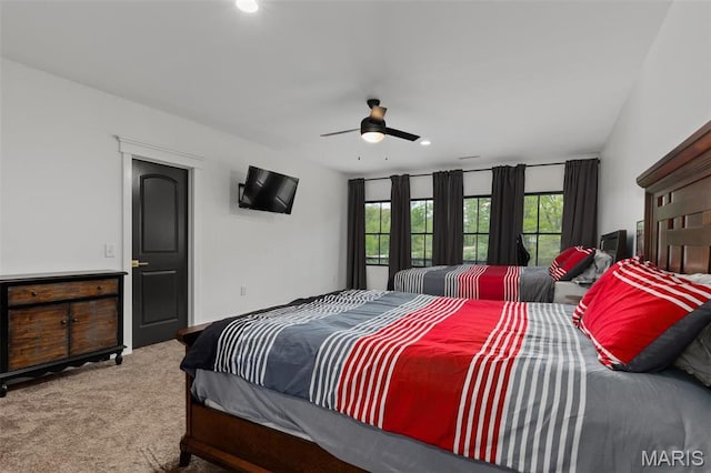 10028 Pineridge Dr, Effingham, IL 62401 - carpeted bedroom featuring recessed lighting and ceiling fan