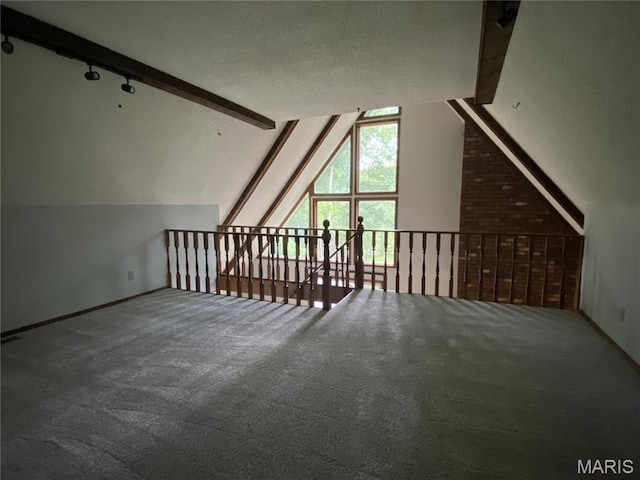 236 Mohawk Dr, Cape Girardeau, MO 63701 - bonus room featuring lofted ceiling, carpet, baseboards, and a textured ceiling