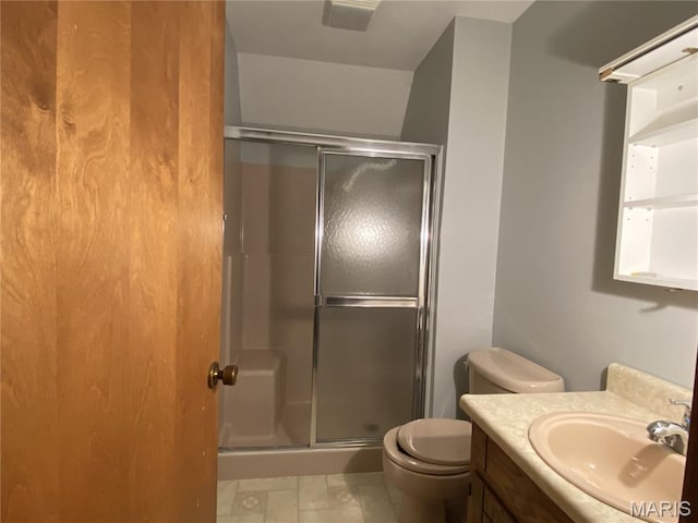 236 Mohawk Dr, Cape Girardeau, MO 63701 - full bathroom with a stall shower, vanity, and toilet
