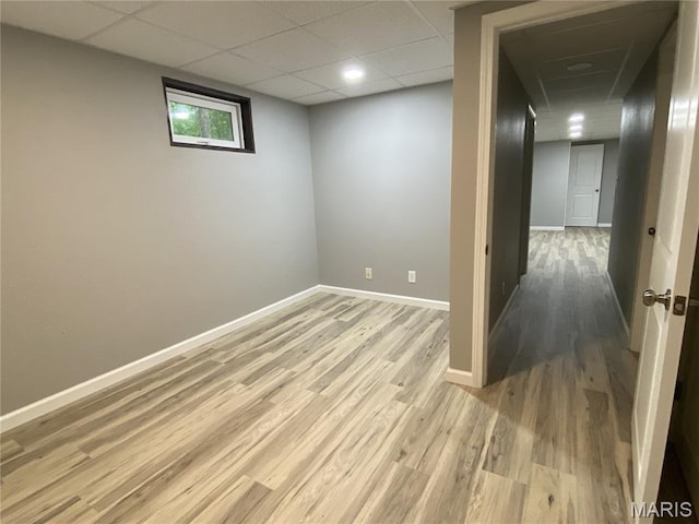 236 Mohawk Dr, Cape Girardeau, MO 63701 - spare room with light wood-type flooring, baseboards, and a drop ceiling