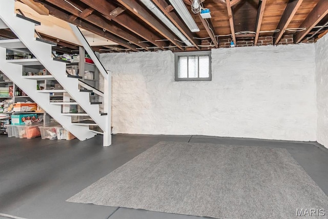 below grade area with stairway