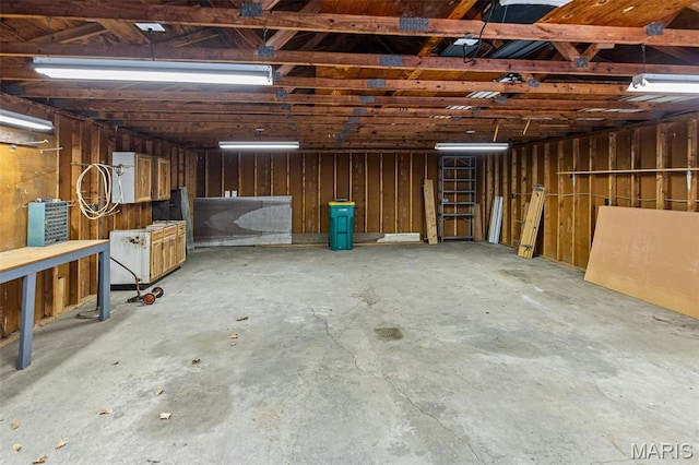basement featuring a garage