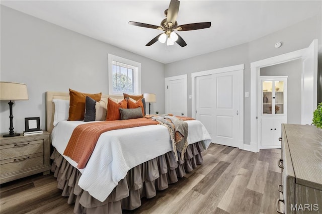 4020 Neosho St, Saint Louis, MO 63116 - bedroom with wood finished floors and ceiling fan