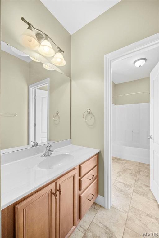1019 Hawks Landing Dr, Lake St Louis, MO 63367 - bathroom featuring vanity and baseboards