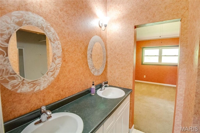 968 Super Slab Rd, Greenfield, IL 62044 - bathroom featuring double vanity