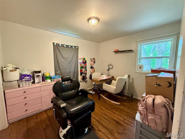 sitting room featuring dark wood-style floors